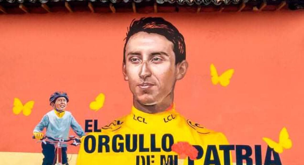 Mural en honor a Egan Bernal en Zipaquirá